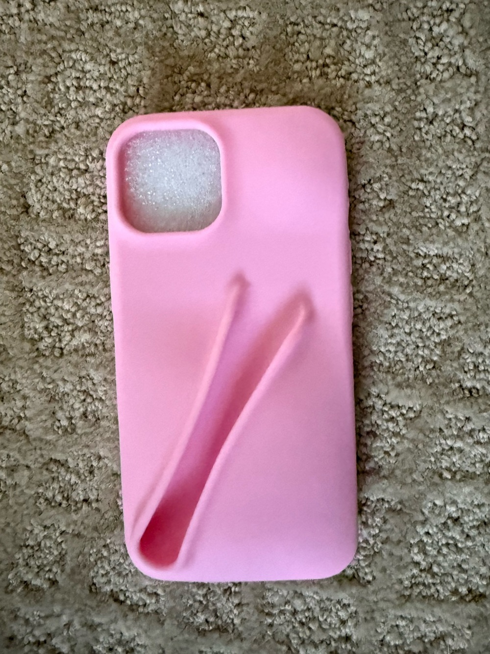 Pink Silicone iPhone 14 Case with lipgloss holder